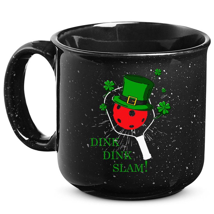 Pickleball St Patricks Day Leprechaun Dink Dink Slam 15oz Campfire Ceramic Mug