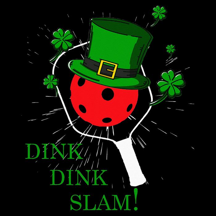 Pickleball St Patricks Day Leprechaun Dink Dink Slam Drawstring Bag