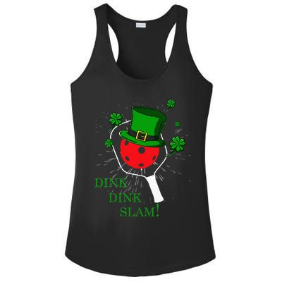 Pickleball St Patricks Day Leprechaun Dink Dink Slam Ladies PosiCharge Competitor Racerback Tank