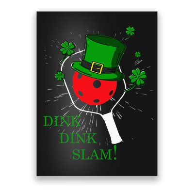 Pickleball St Patricks Day Leprechaun Dink Dink Slam Poster