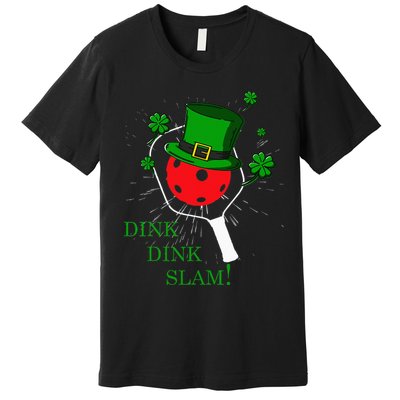 Pickleball St Patricks Day Leprechaun Dink Dink Slam Premium T-Shirt