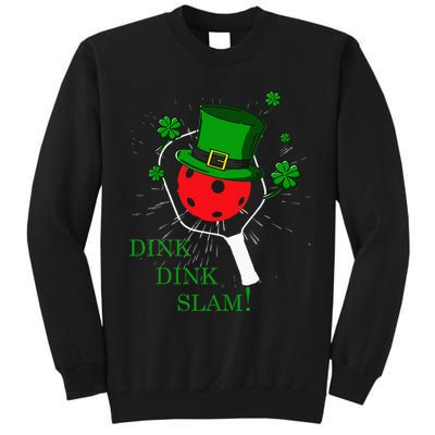 Pickleball St Patricks Day Leprechaun Dink Dink Slam Tall Sweatshirt