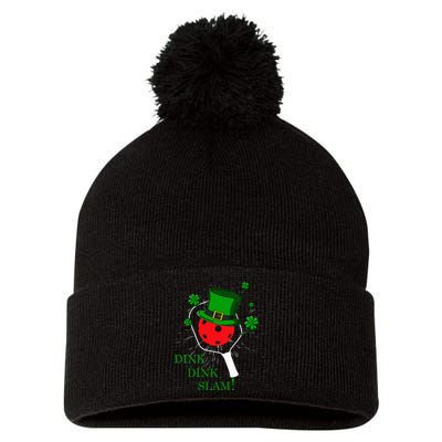 Pickleball St Patricks Day Leprechaun Dink Dink Slam Pom Pom 12in Knit Beanie