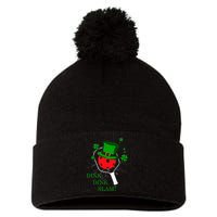 Pickleball St Patricks Day Leprechaun Dink Dink Slam Pom Pom 12in Knit Beanie