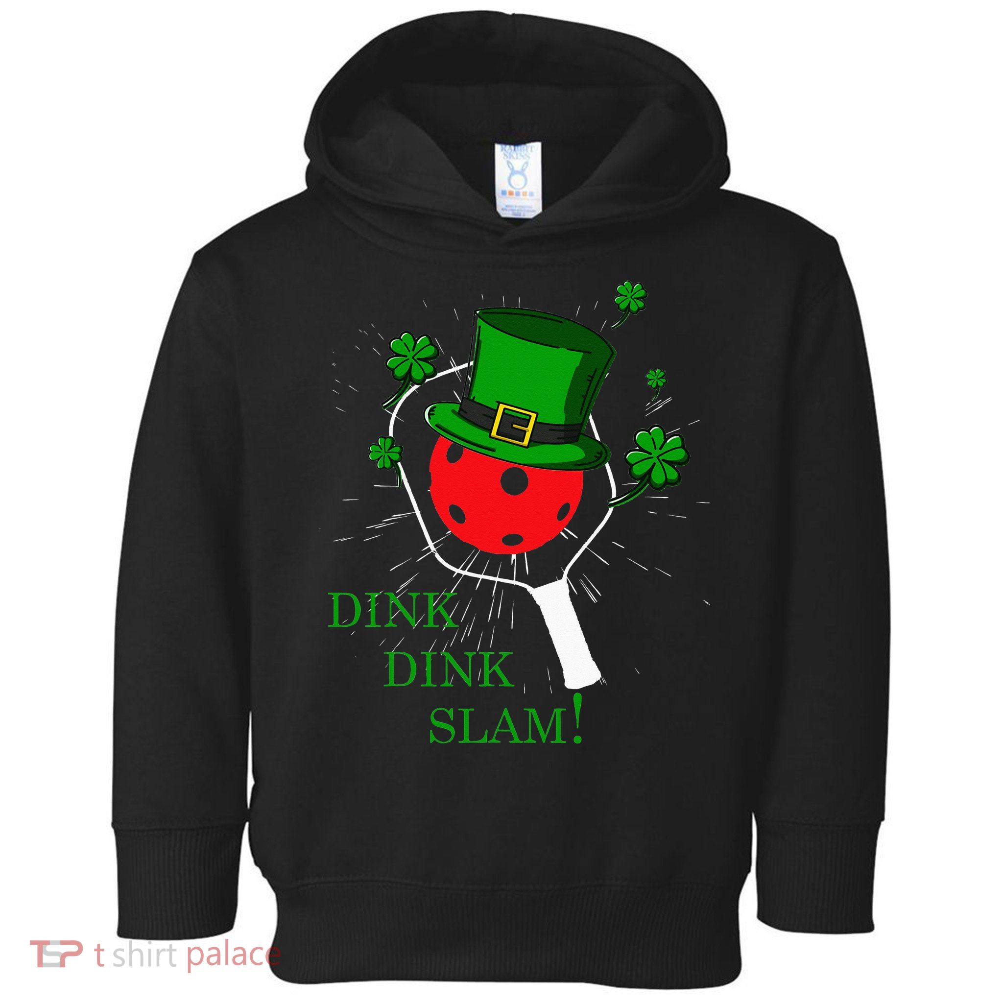 Pickleball St Patricks Day Leprechaun Dink Dink Slam Toddler Hoodie