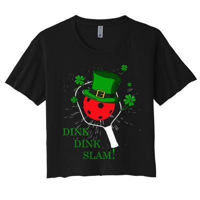 Pickleball St Patricks Day Leprechaun Dink Dink Slam Crop Top