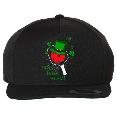 Pickleball St Patricks Day Leprechaun Dink Dink Slam Wool Snapback Cap