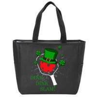 Pickleball St Patricks Day Leprechaun Dink Dink Slam Zip Tote Bag