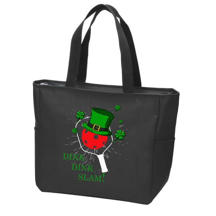 Pickleball St Patricks Day Leprechaun Dink Dink Slam Zip Tote Bag