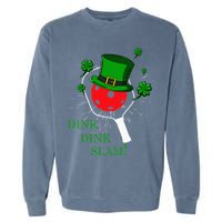 Pickleball St Patricks Day Leprechaun Dink Dink Slam Garment-Dyed Sweatshirt