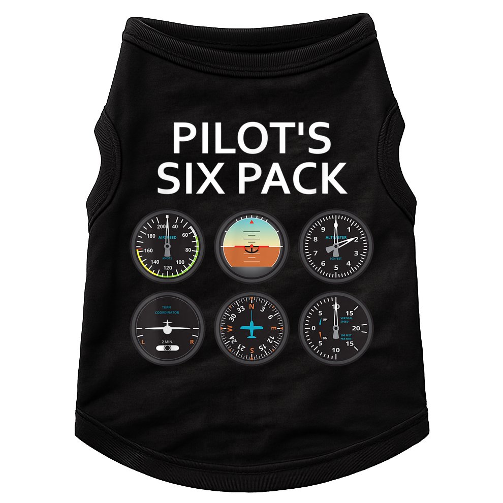 Pilot's Six Pack Funny Aviation Doggie Tank