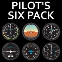 Pilot's Six Pack Funny Aviation Cooling Performance Crew T-Shirt