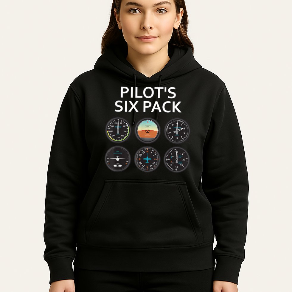 Pilot's Six Pack Funny Aviation Hoodie