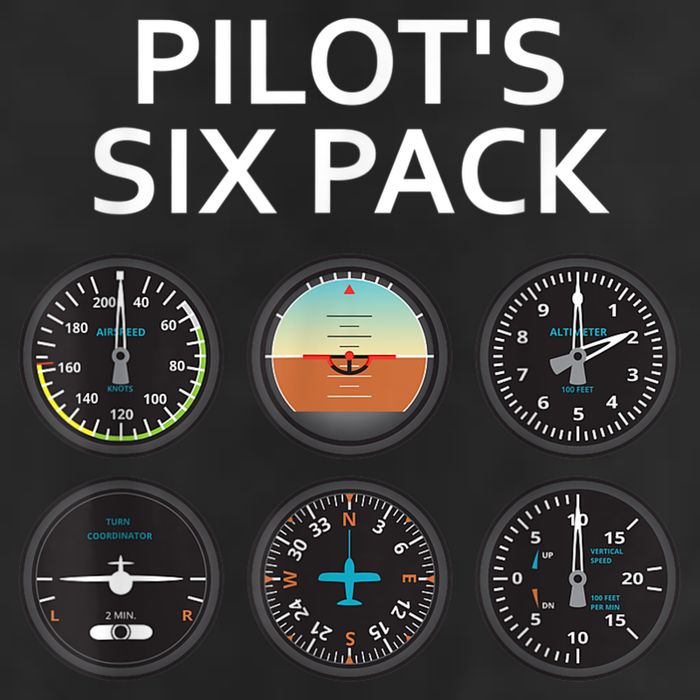 Pilot's Six Pack Funny Aviation 11oz C Handle Ceramic Mug