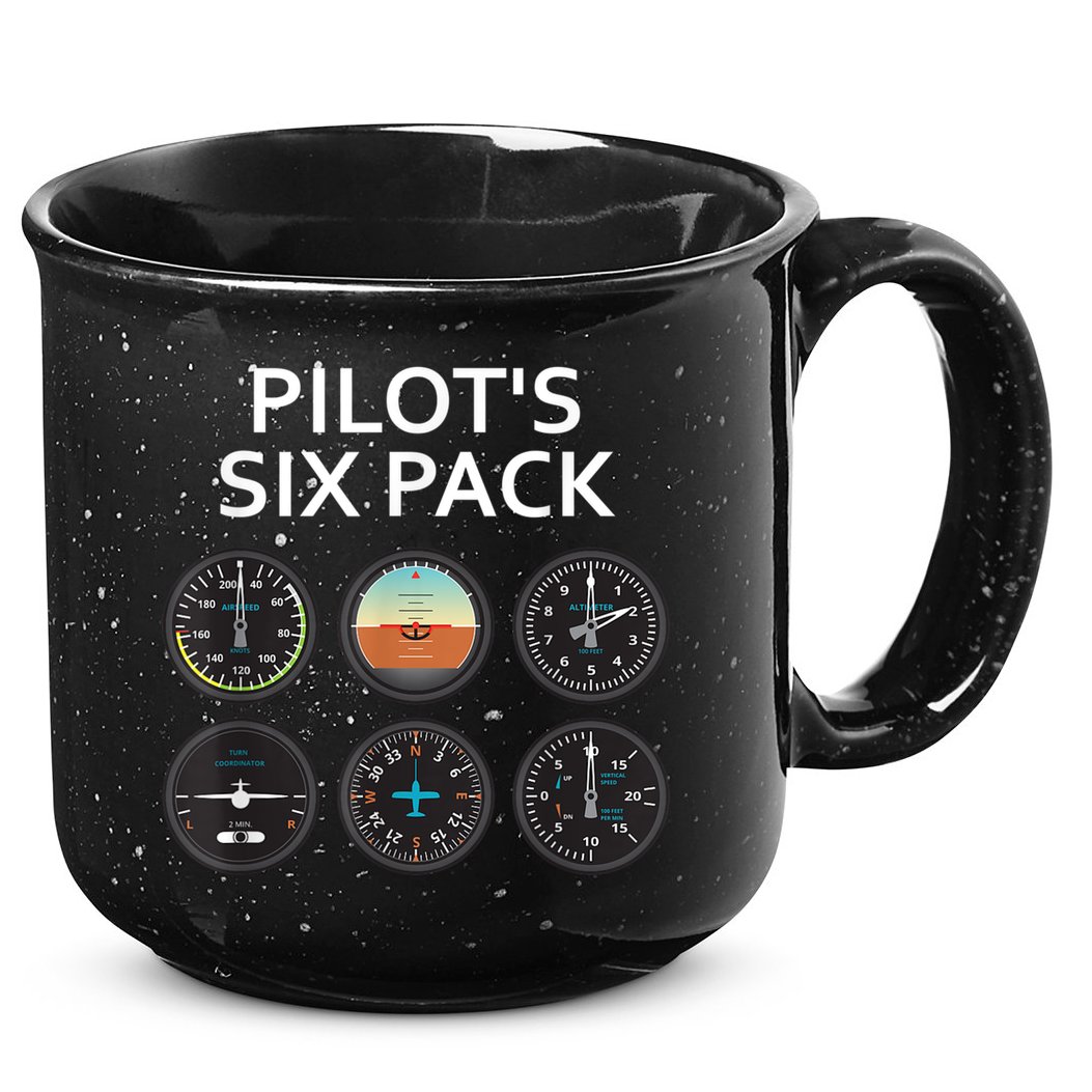 Pilot's Six Pack Funny Aviation 15oz Campfire Ceramic Mug
