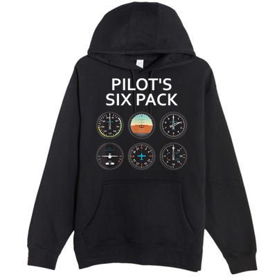 Pilot's Six Pack Funny Aviation Premium Pullover Hoodie