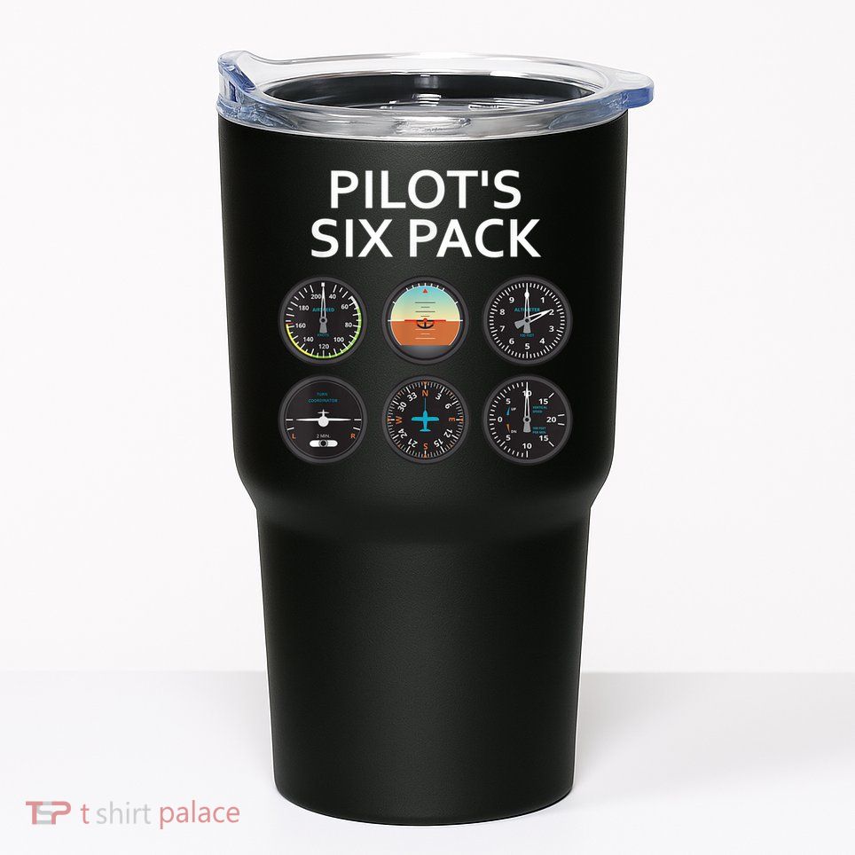 Pilot's Six Pack Funny Aviation Tumbler