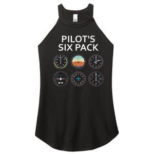 Pilot's Six Pack Funny Aviation Women’s Perfect Tri Rocker Tank