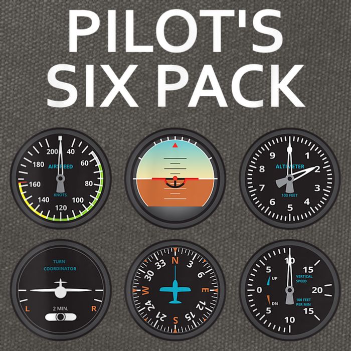 Pilot's Six Pack Funny Aviation Cotton Canvas Backpack
