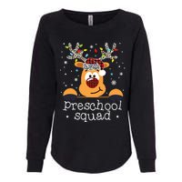 Preschool Squad Plaid Reindeer Santa Hat Teacher Christmas Womens California Wash Sweatshirt