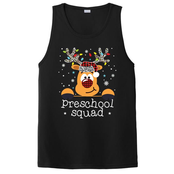 Preschool Squad Plaid Reindeer Santa Hat Teacher Christmas PosiCharge Competitor Tank