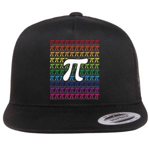 Pi Sign Pi Day funny math teacher lover Flat Bill Trucker Hat