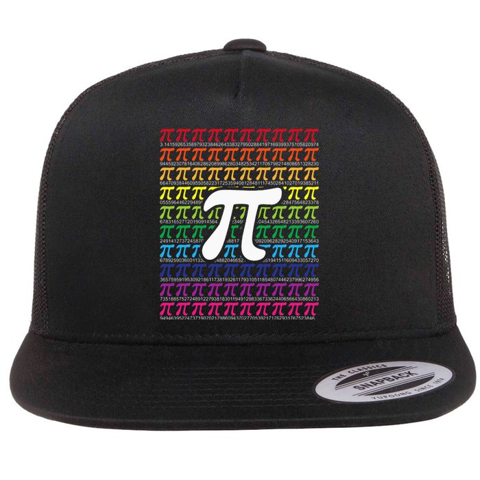 Pi Sign Pi Day funny math teacher lover Flat Bill Trucker Hat