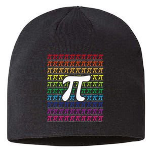 Pi Sign Pi Day funny math teacher lover Sustainable Beanie