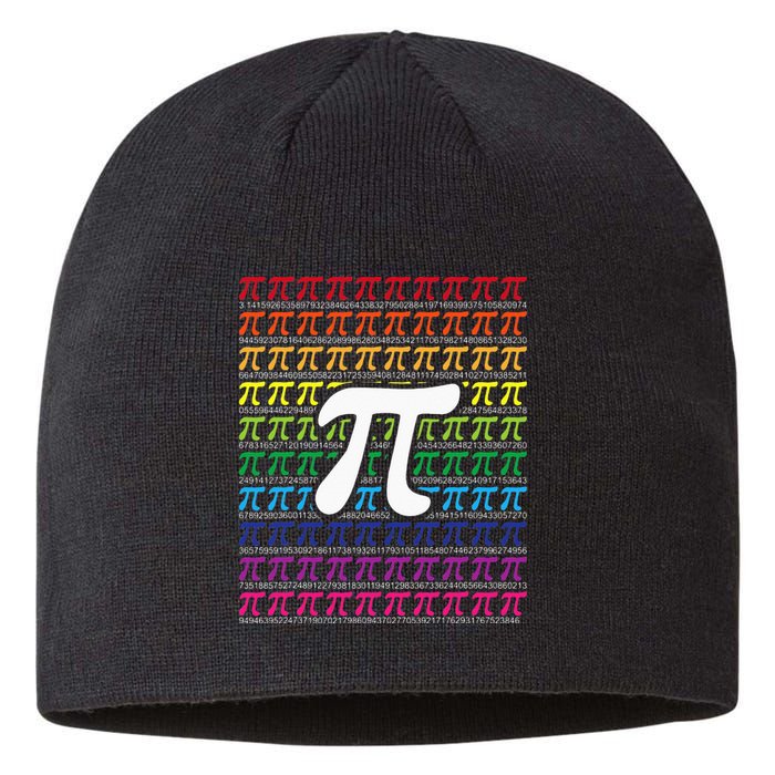 Pi Sign Pi Day funny math teacher lover Sustainable Beanie