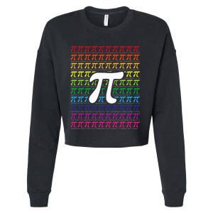 Pi Sign Pi Day funny math teacher lover Cropped Pullover Crew