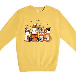 Pumpkin Spice Propofol Ativan Versed Haldol Halloween Nurse Premium Crewneck Sweatshirt