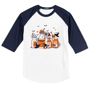 Pumpkin Spice Propofol Ativan Versed Haldol Halloween Nurse Baseball Sleeve Shirt