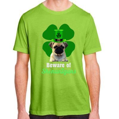 Pugs St. Patrick's Day Hat Funny Shenanigans Adult ChromaSoft Performance T-Shirt