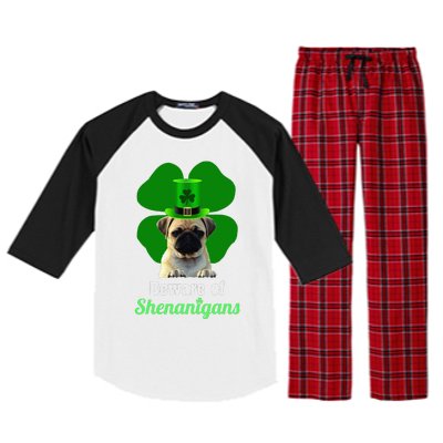 Pugs St. Patrick's Day Hat Funny Shenanigans Raglan Sleeve Pajama Set