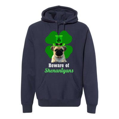 Pugs St. Patrick's Day Hat Funny Shenanigans Premium Hoodie