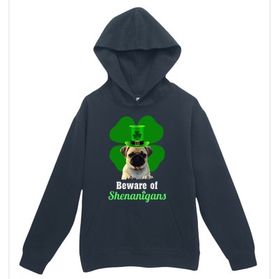 Pugs St. Patrick's Day Hat Funny Shenanigans Urban Pullover Hoodie