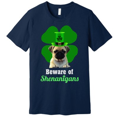 Pugs St. Patrick's Day Hat Funny Shenanigans Premium T-Shirt