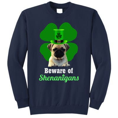 Pugs St. Patrick's Day Hat Funny Shenanigans Tall Sweatshirt