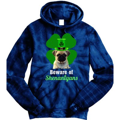 Pugs St. Patrick's Day Hat Funny Shenanigans Tie Dye Hoodie