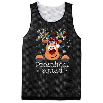 Preschool Squad Plaid Reindeer Santa Hat Teacher Christmas Mesh Reversible Basketball Jersey Tank