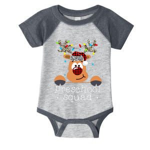 Preschool Squad Plaid Reindeer Santa Hat Teacher Christmas Infant Baby Jersey Bodysuit