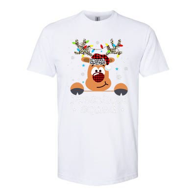 Preschool Squad Plaid Reindeer Santa Hat Teacher Christmas Softstyle CVC T-Shirt