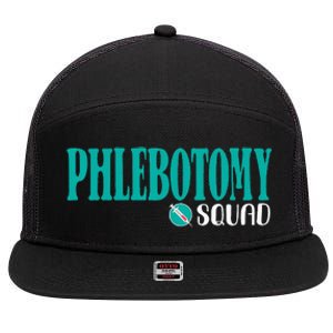 Phlebotomy Squad Phlebotomist Phlebotomy 7 Panel Mesh Trucker Snapback Hat