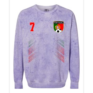 Portugal Soccer Portugese Football Retro 7 Jersey Colorblast Crewneck Sweatshirt