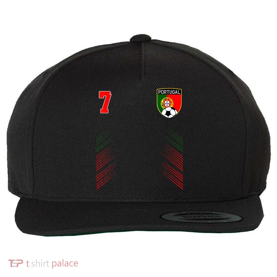 Portugal Soccer Portugese Football Retro 7 Jersey Wool Snapback Cap