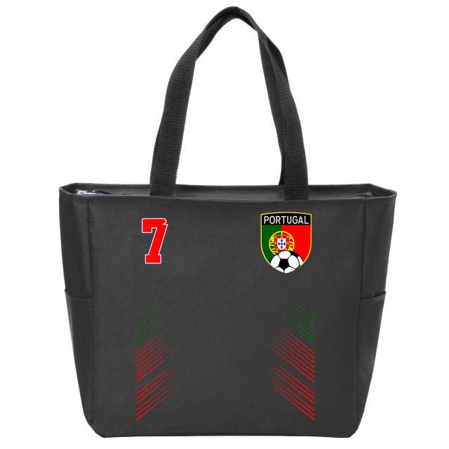 Portugal Soccer Portugese Football Retro 7 Jersey Zip Tote Bag