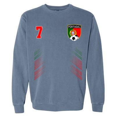 Portugal Soccer Portugese Football Retro 7 Jersey Garment-Dyed Sweatshirt