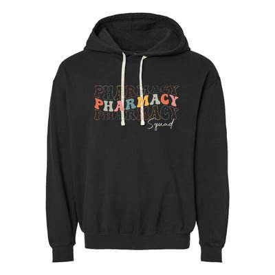 Pharmacy Squad Pharmacy Technician Retro Groovy Pharmacist Garment-Dyed Fleece Hoodie