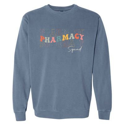 Pharmacy Squad Pharmacy Technician Retro Groovy Pharmacist Garment-Dyed Sweatshirt