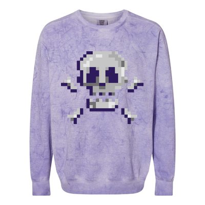 Pixelated Skull Colorblast Crewneck Sweatshirt